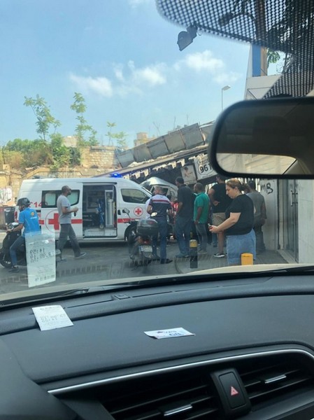 Truck causes railway bridge collapse in Mar Mikhael